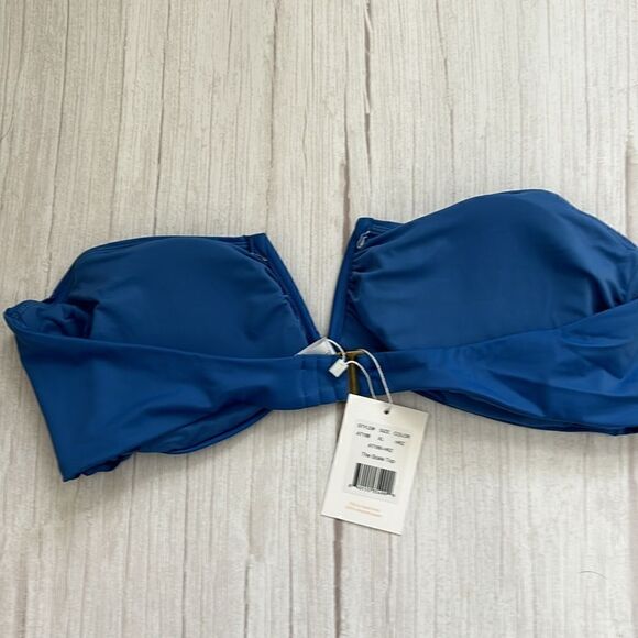 Andie Swim The Scala Blue Bikini Top Bandeau Strapless - Picture 6 of 10